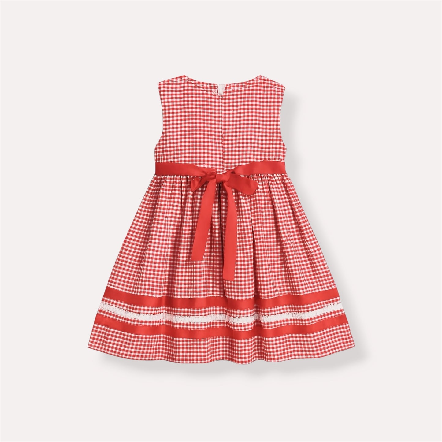 Red Gingham Ribbon Dress
