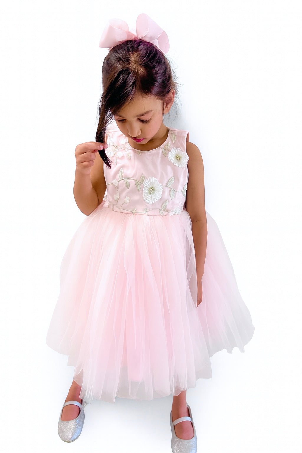 Baby Pink Layered Tulle Party Dress