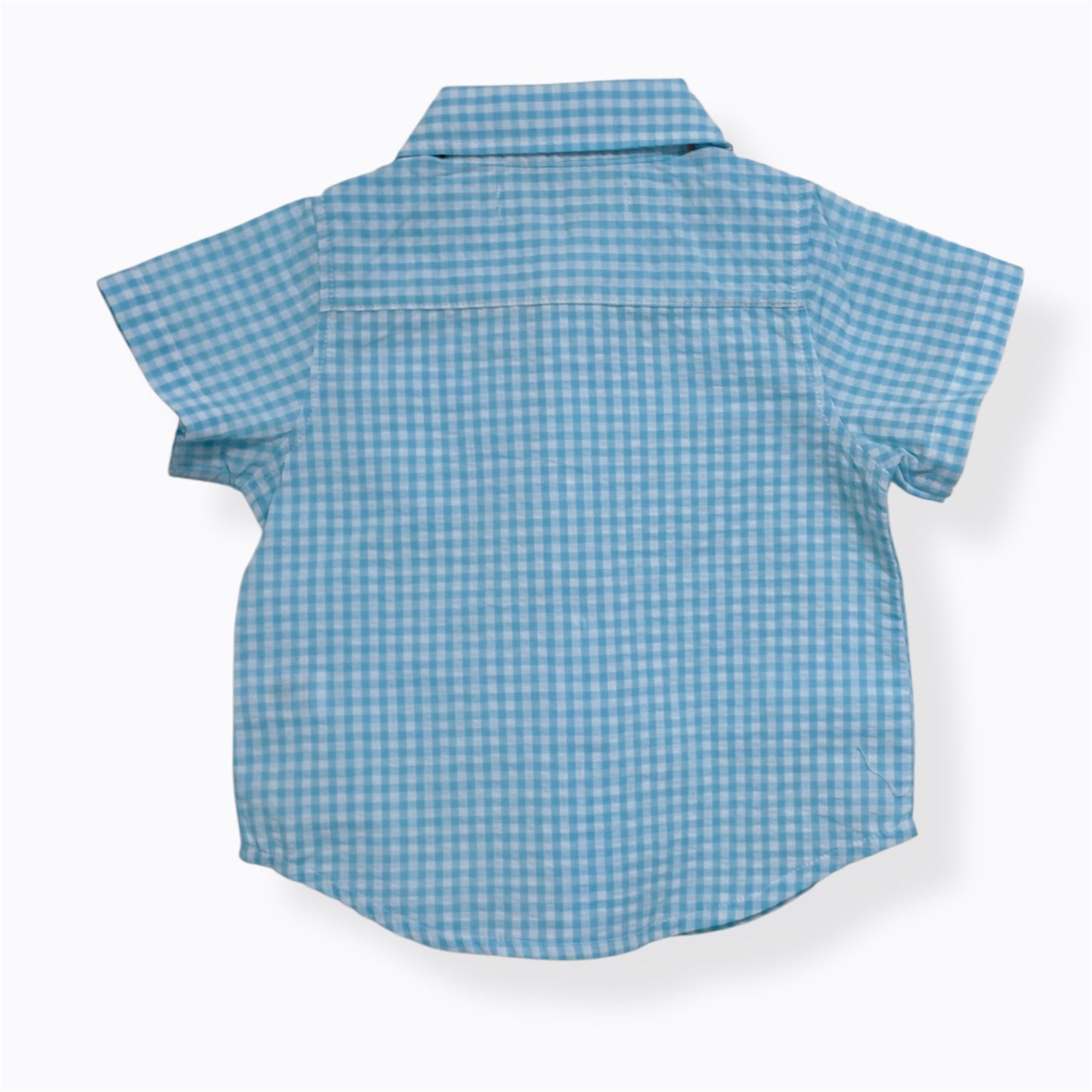 Blue And White Gingham Boys Shirt