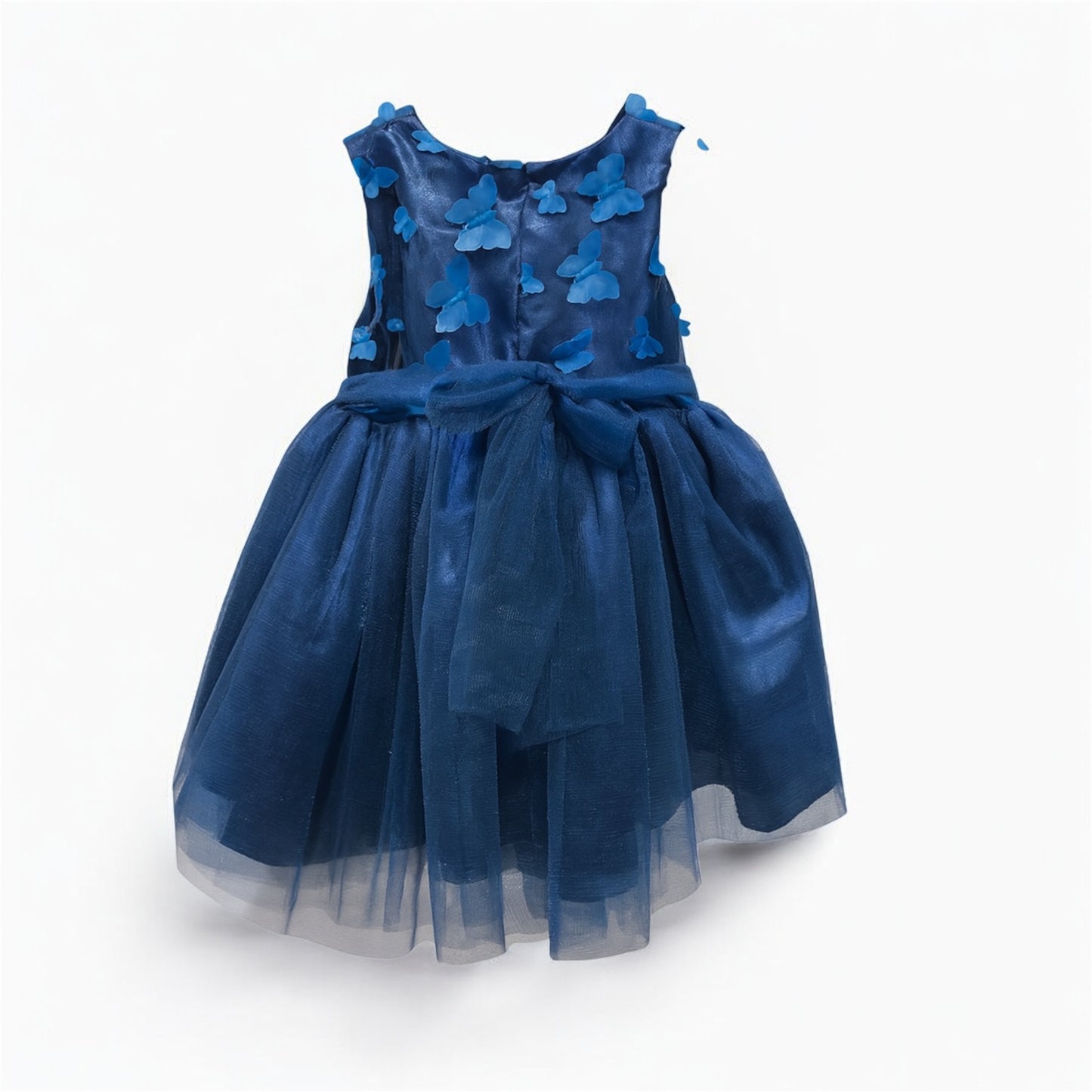 Navy Blue Butterfly Tulle Party Dress