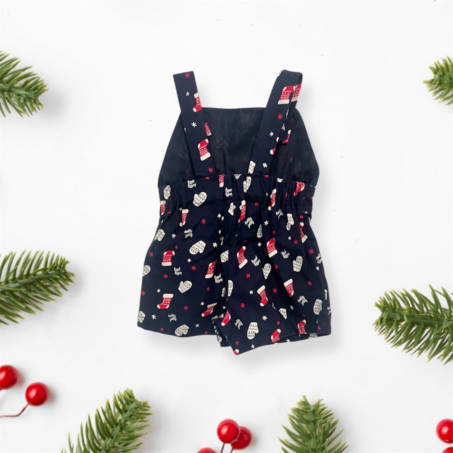 Navy Blue Unisex Xmas Romper