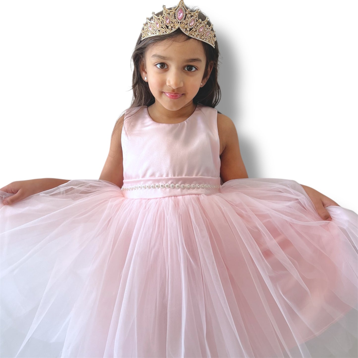 Soft Pink Tulle Party Dress – Perfect for Weddings, Birthdays & Special Occasions