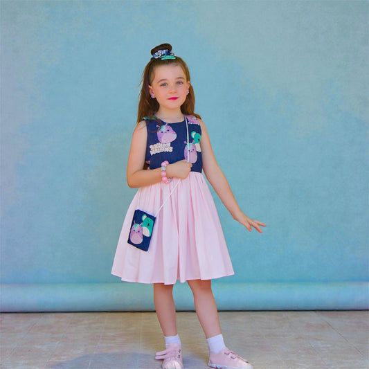 Squishy Mellow Cotton Dress with Matching Bag