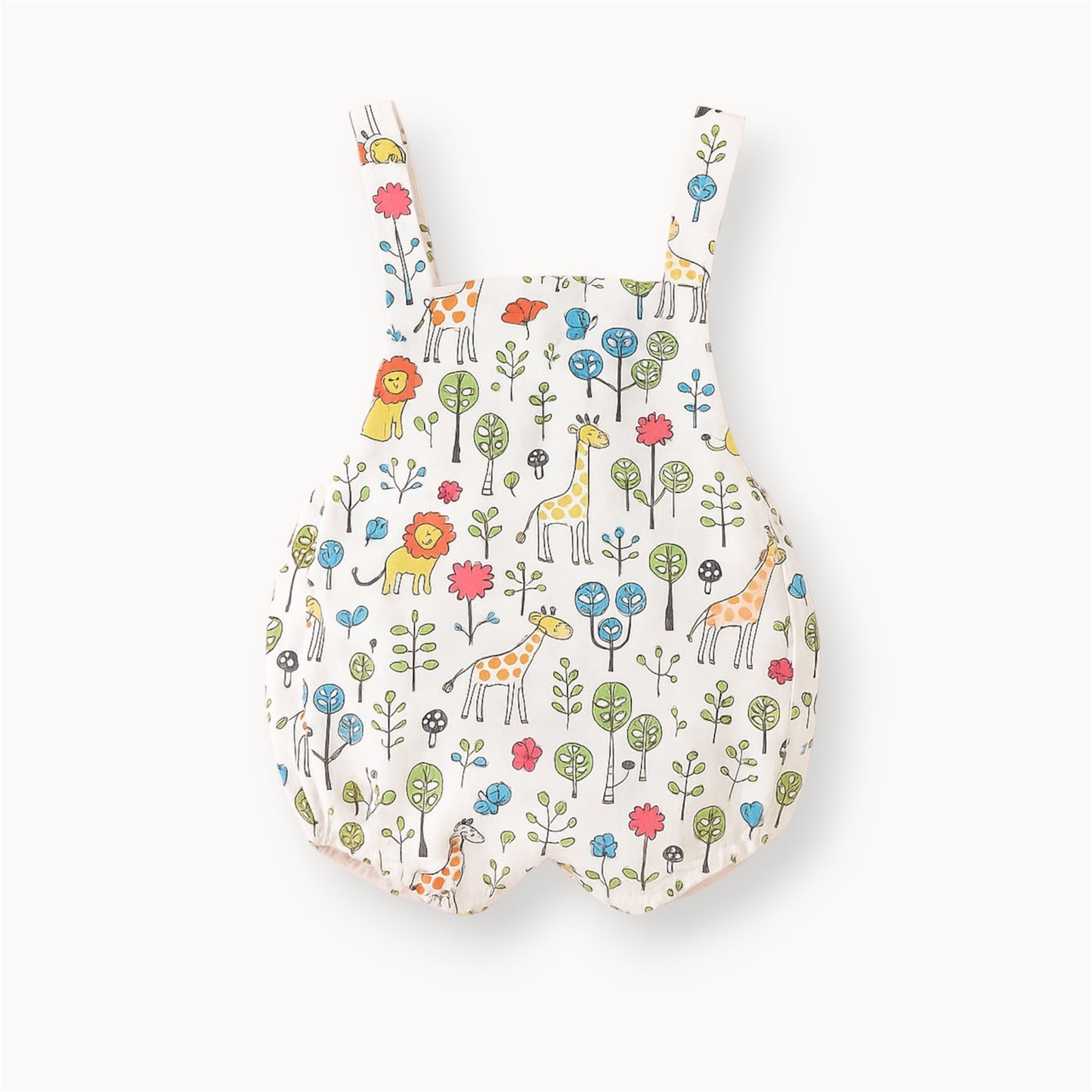 Giraffe Print Cotton Romper