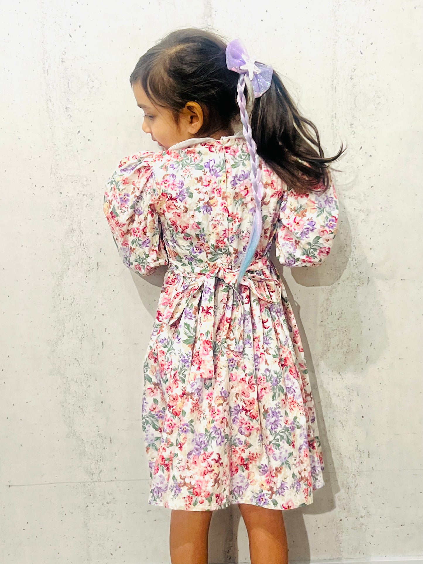 Floral Long Sleeve Handsmock Dress