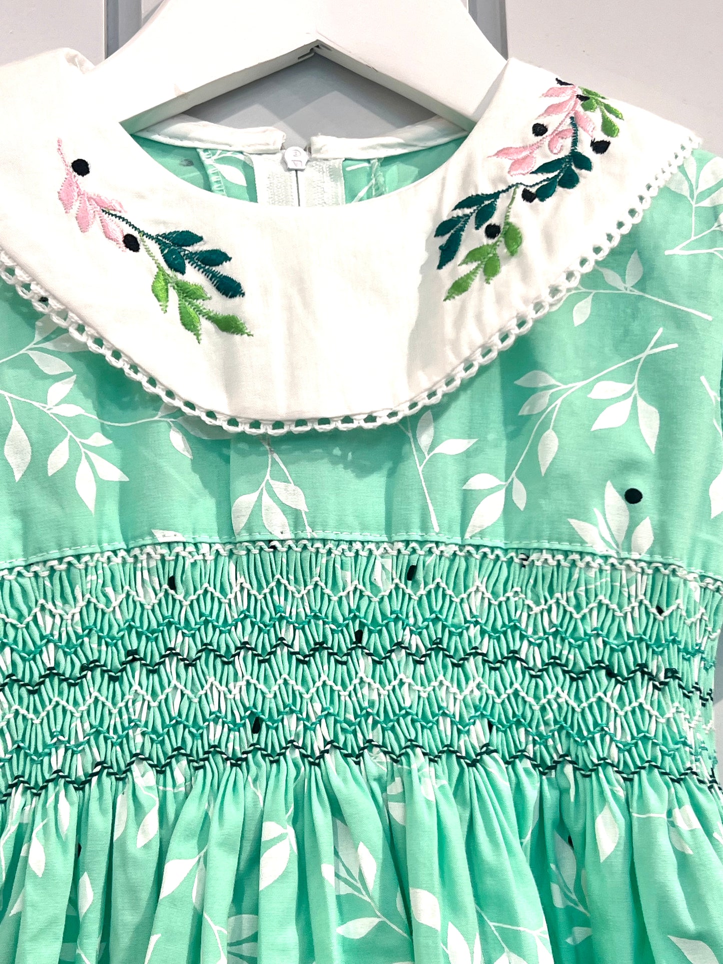 Green Hand Smock Dress