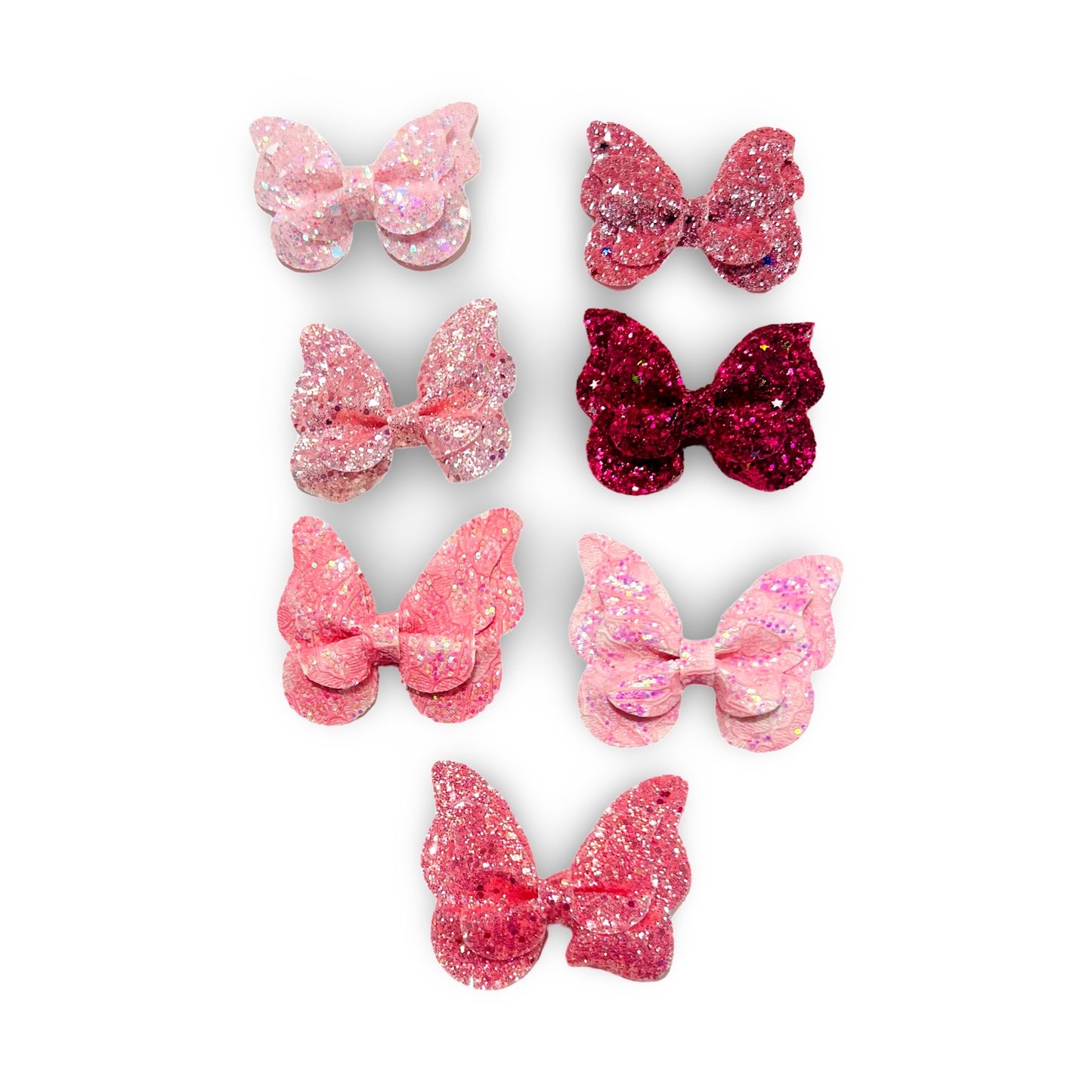 Pink butterfly clips