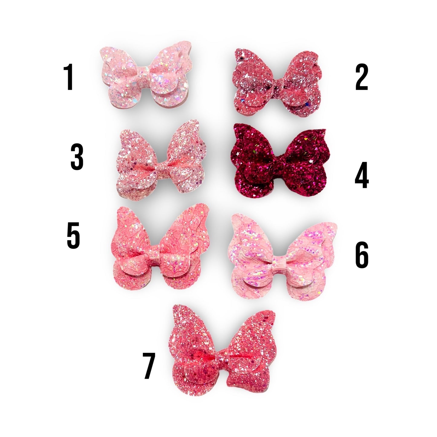 Pink butterfly clips