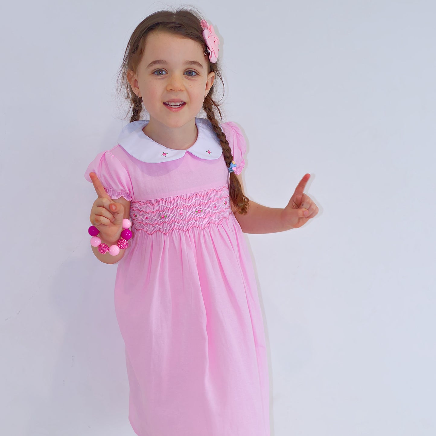 Pink Hand Smock Dress