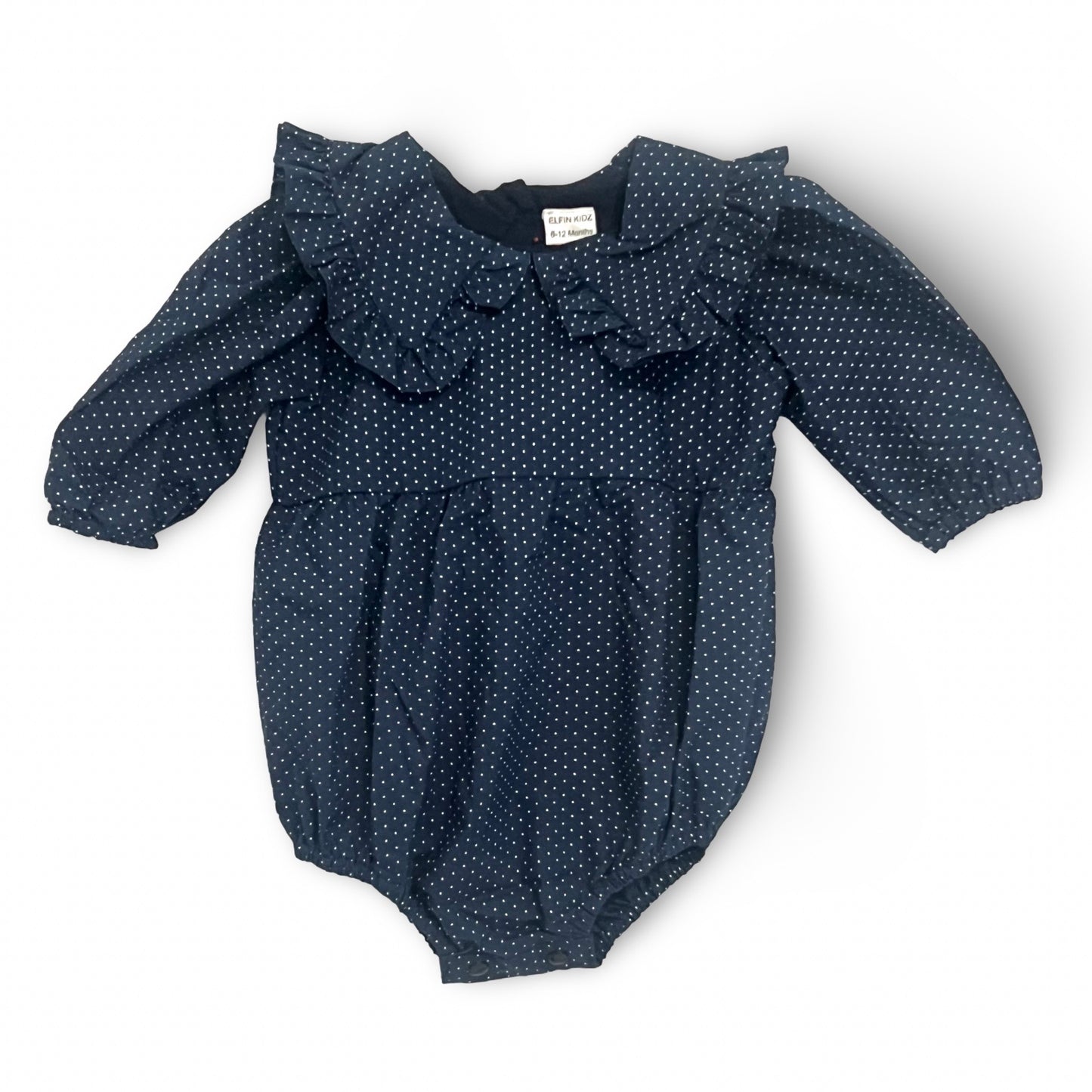 Navy Polka Dot Romper