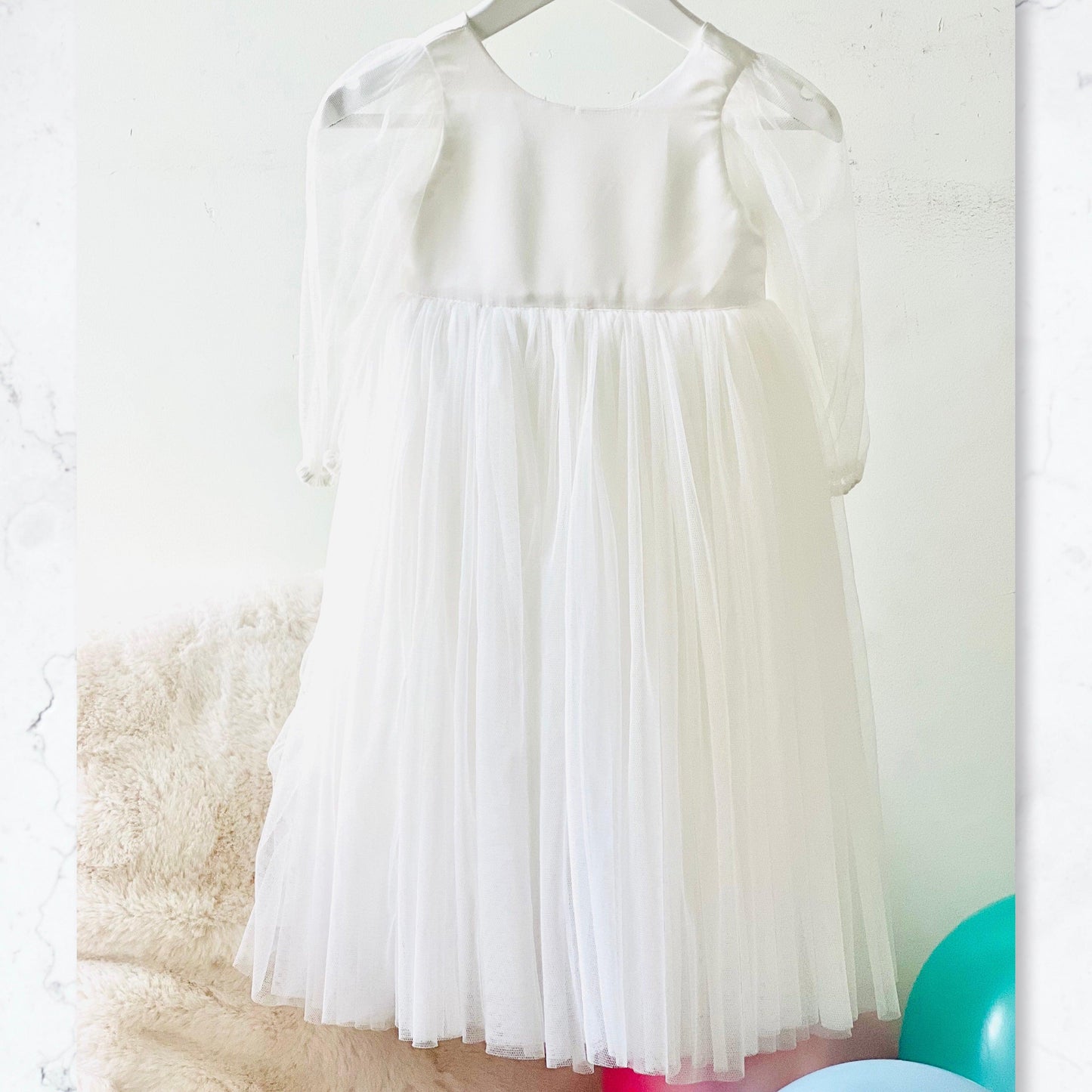 girls white party dress