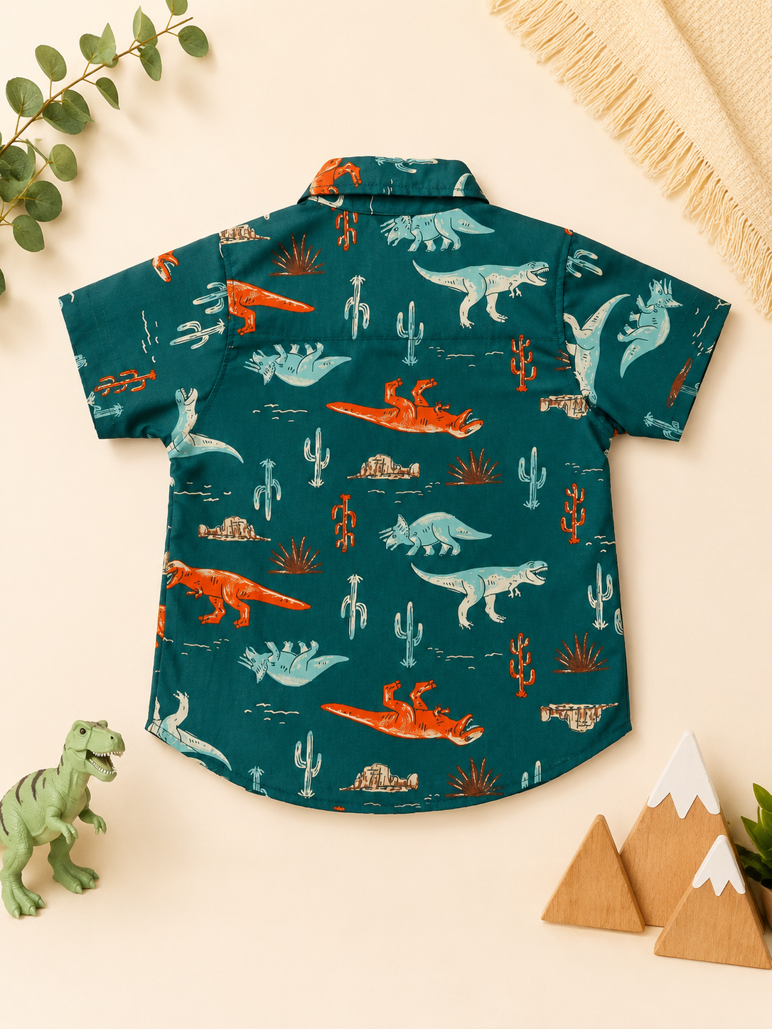 Boys Dinosaur Print Short Sleeve Shirt