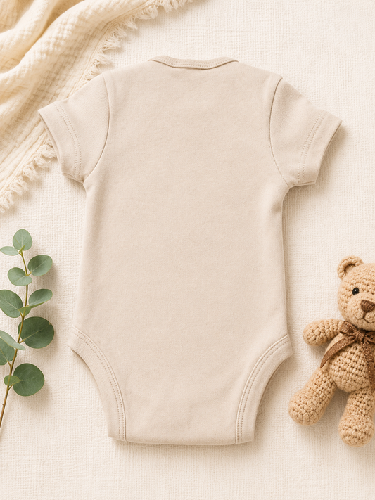 Baby Cream 100% Cotton Jersey Bodysuit – Father’s Day Gift