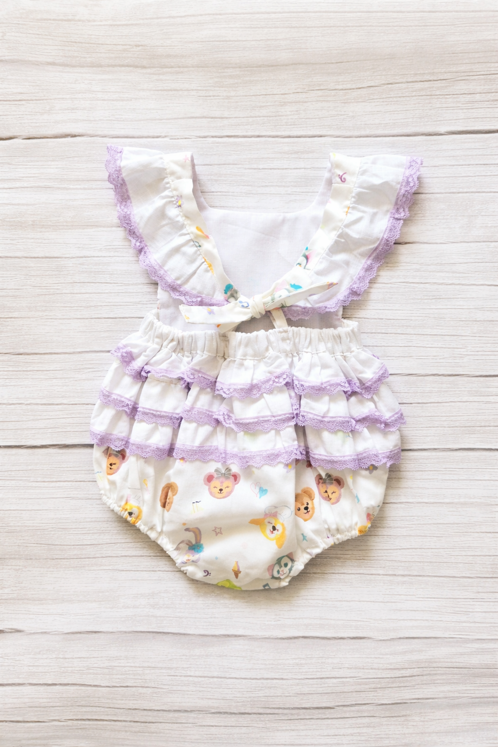 Lavender Lace Ruffle Romper