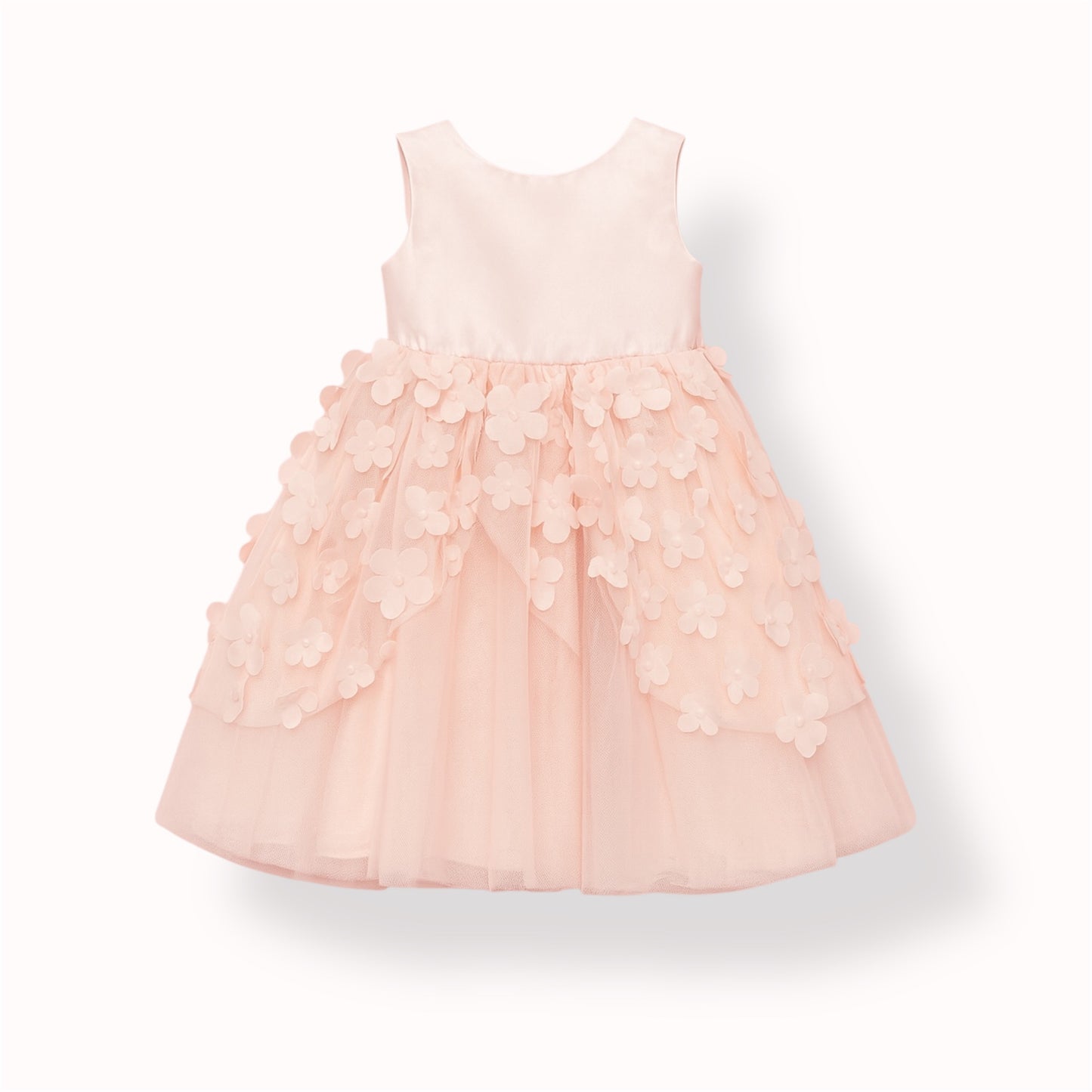 Pale Pink 3D Floral Tulle Party Dress for Girlsi