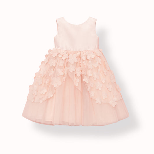 Pale Pink 3D Floral Tulle Party Dress for Girlsi