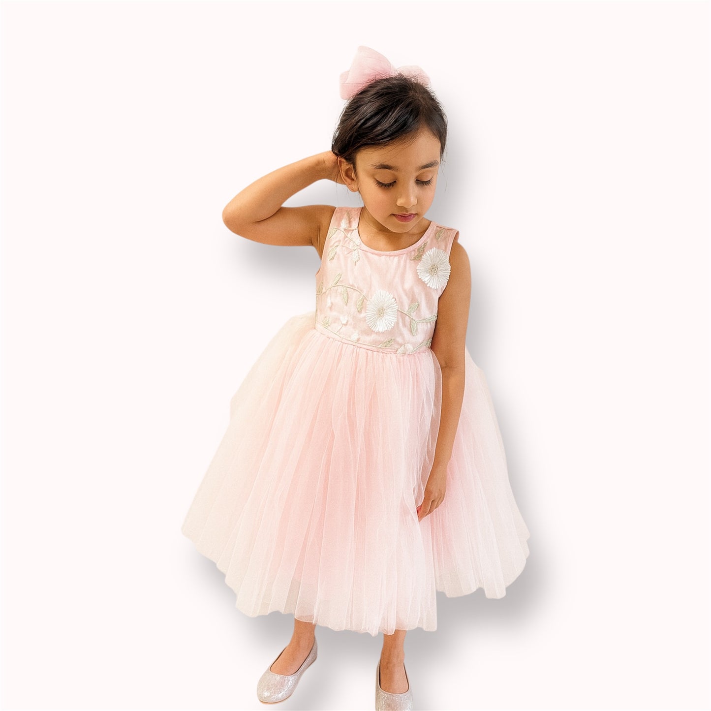 Baby Pink Layered Tulle Party Dress