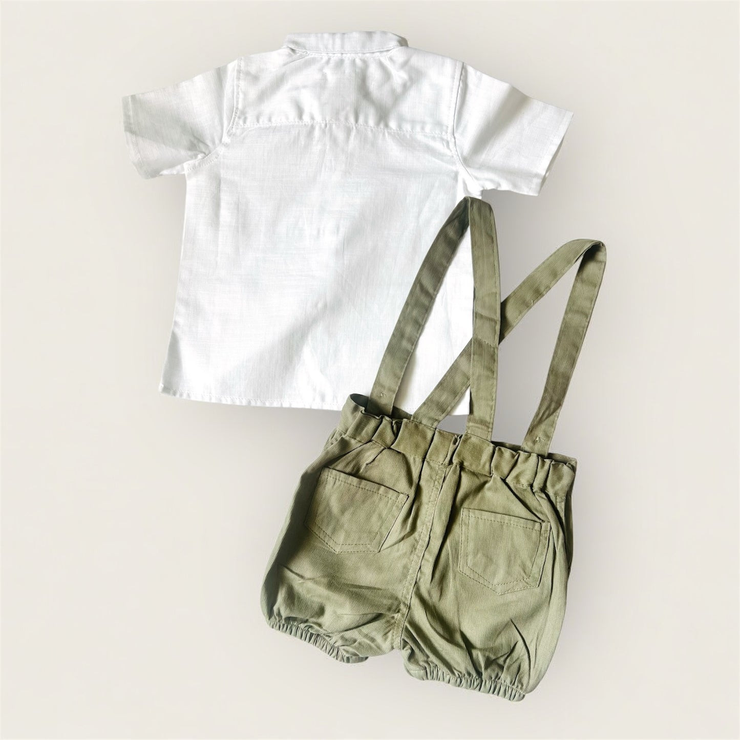 Olive Green 3– Shirt, Shorts & Bow Tie