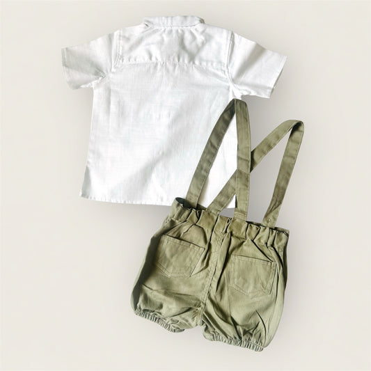 Olive Green 3– Shirt, Shorts & Bow Tie