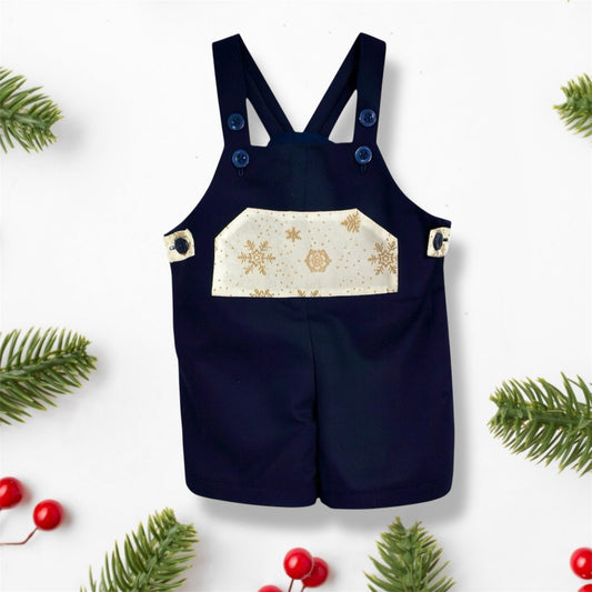 Navy Cotton Xmas Romper
