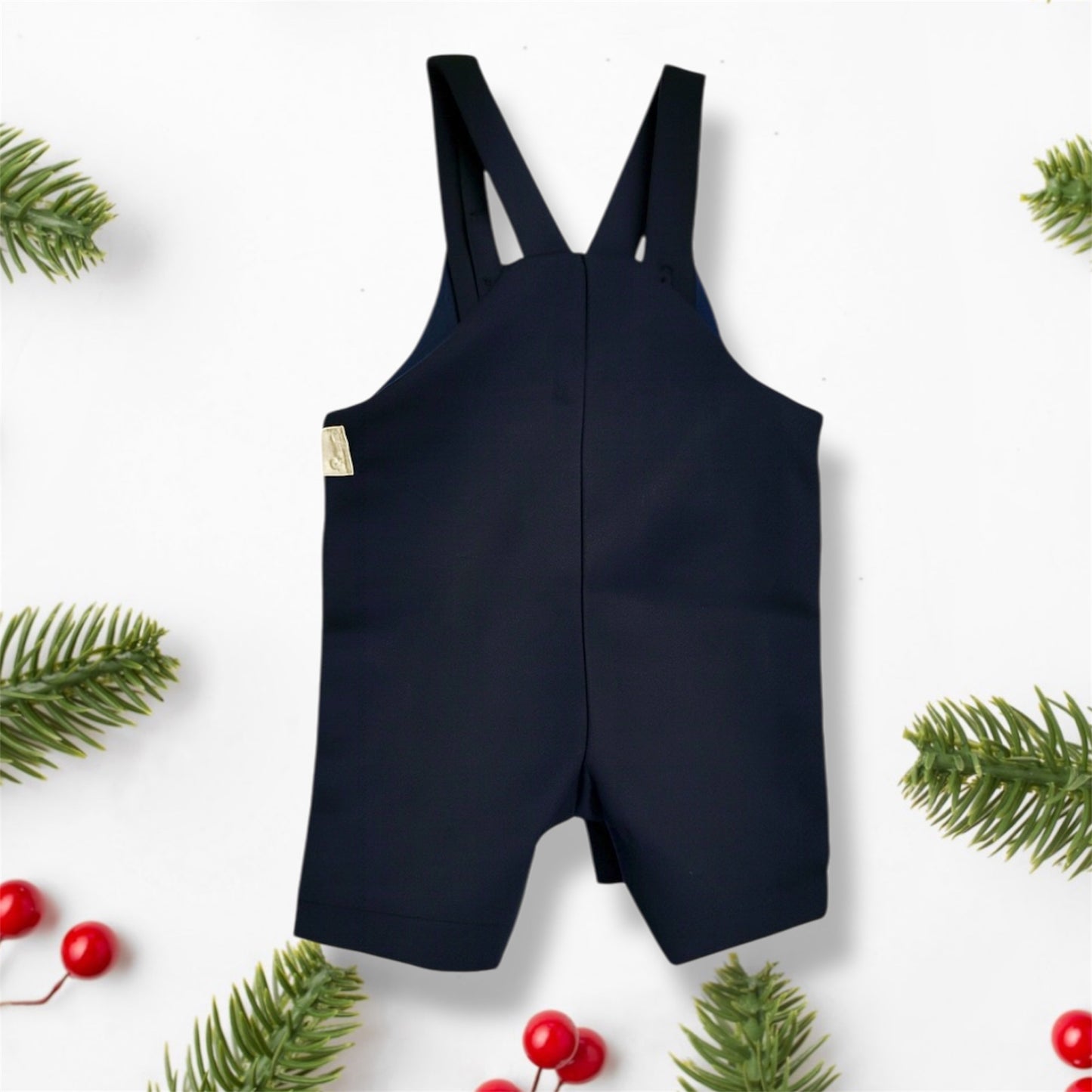 Navy Cotton Xmas Romper