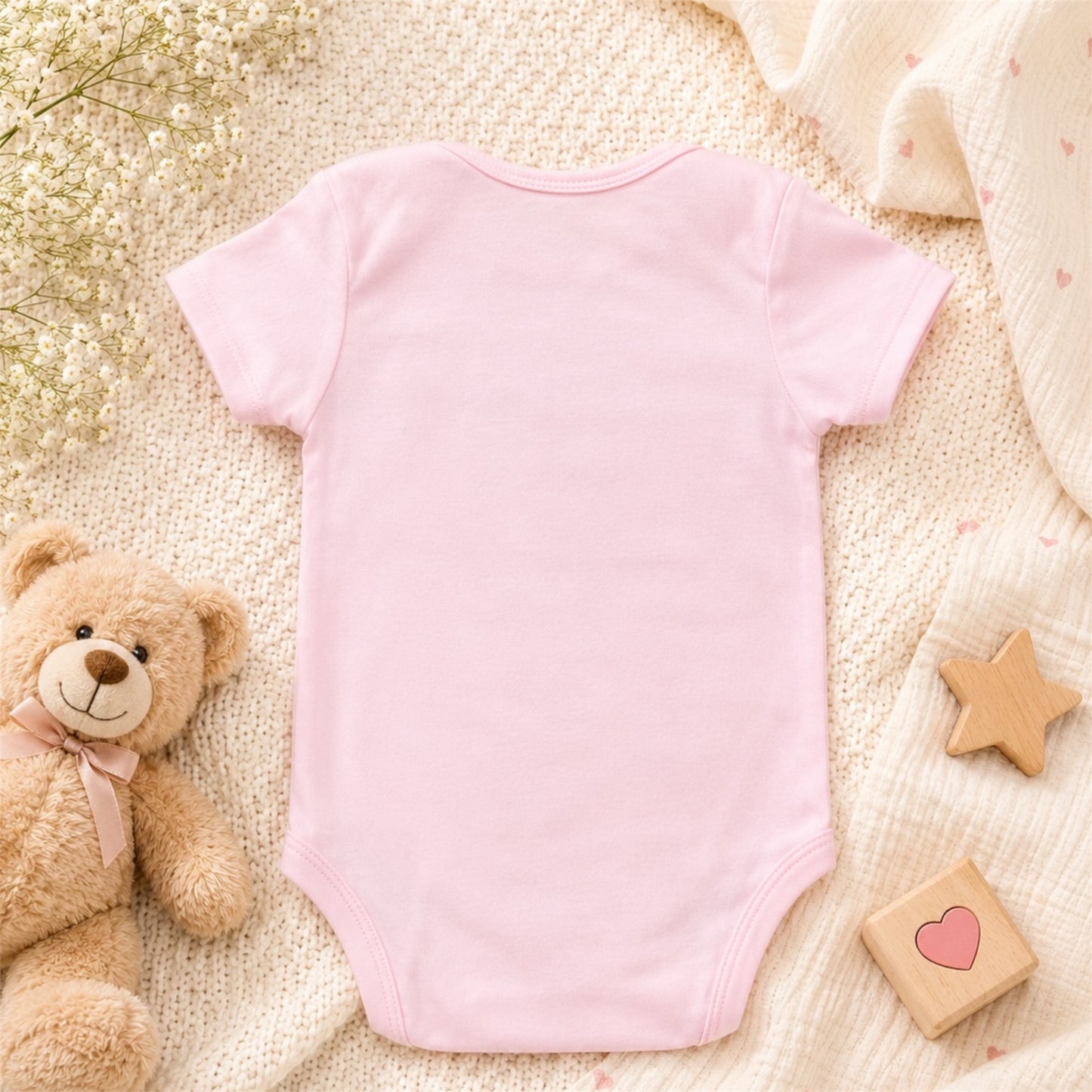 Pink Grandma’s Heart Baby Bodysuit – Soft Cotton Jersey Onesie