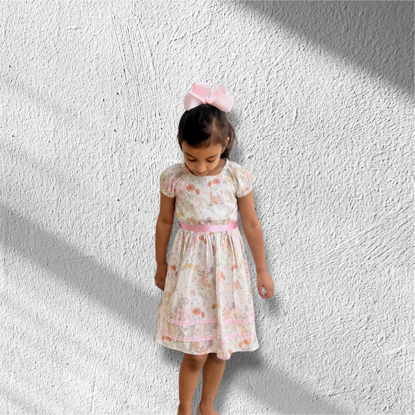 Castle Floral Cotton Dress – Ivory