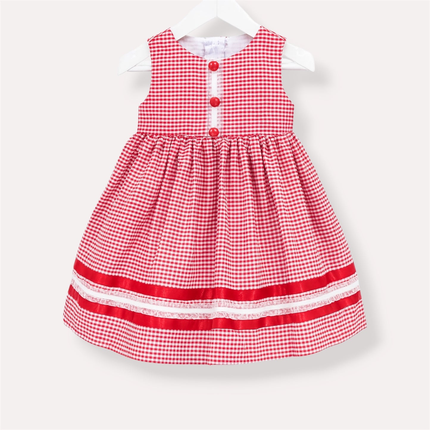 Red Gingham Ribbon Dress