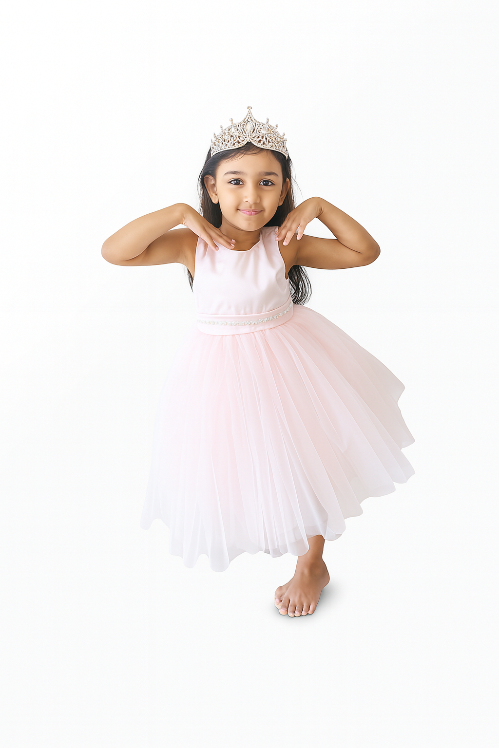 Soft Pink Tulle Party Dress – Perfect for Weddings, Birthdays & Special Occasions