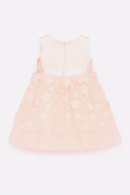 Pale Pink 3D Floral Tulle Party Dress for Girlsi