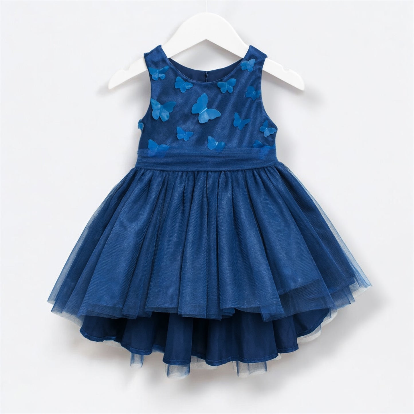 Navy Blue Butterfly Tulle Party Dress