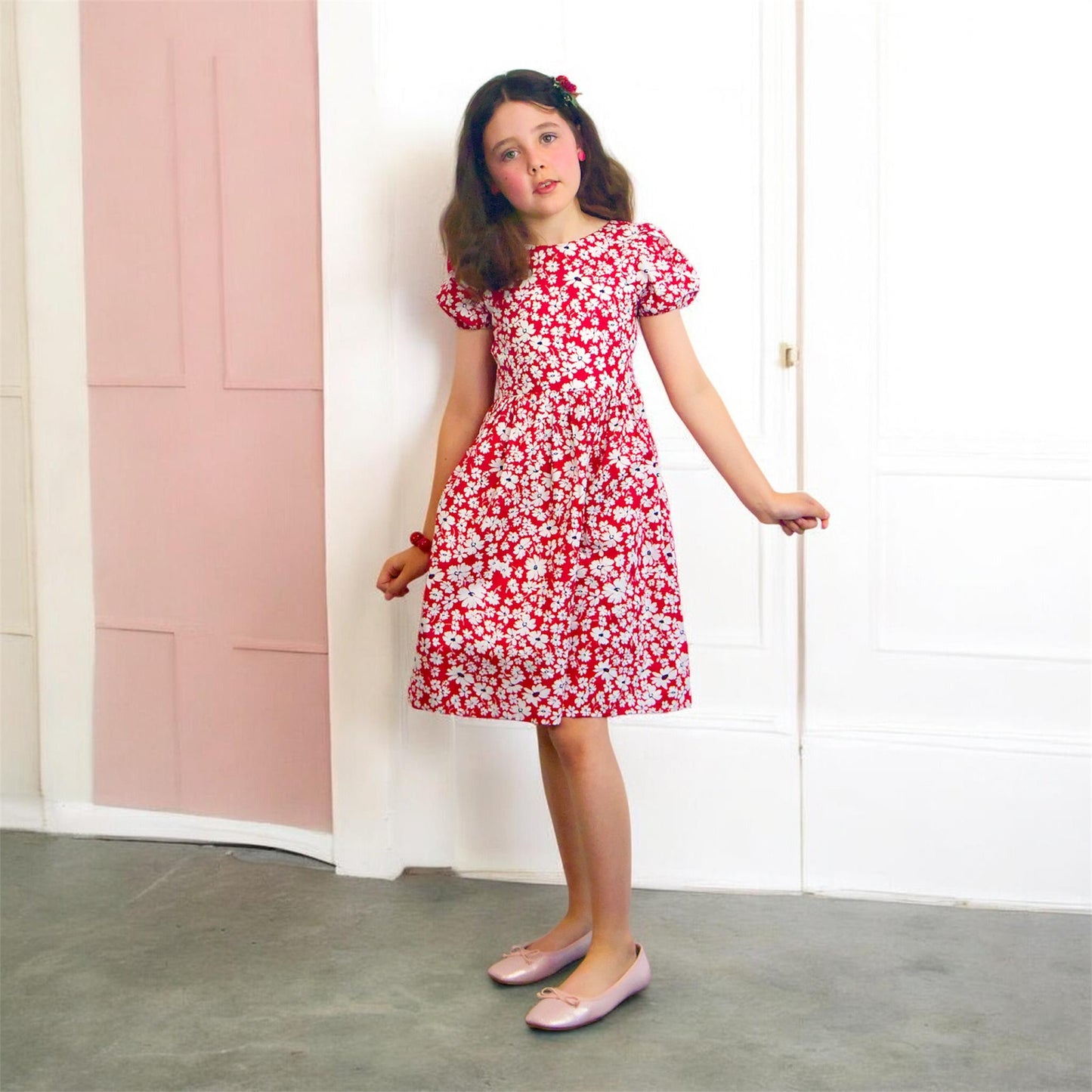 Scarlet Bloom Cotton Dress
