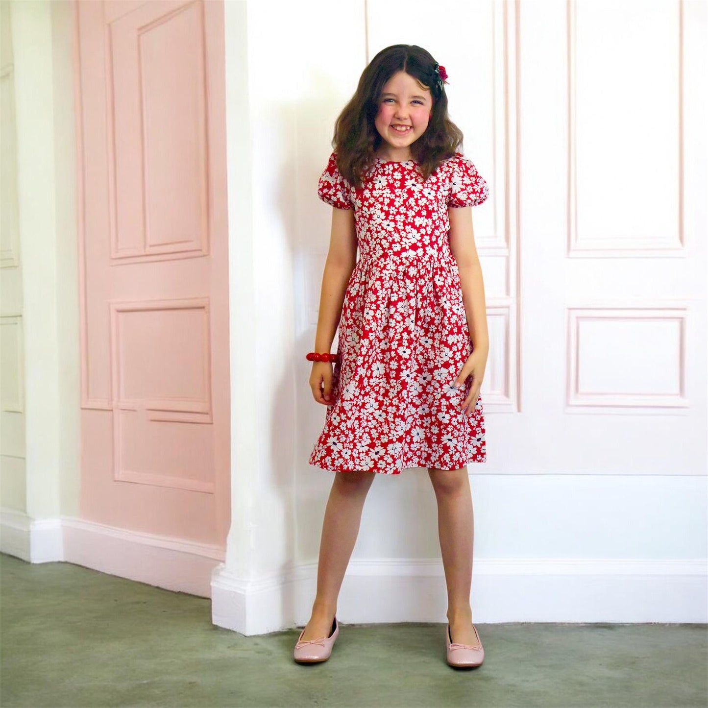 Scarlet Bloom Cotton Dress