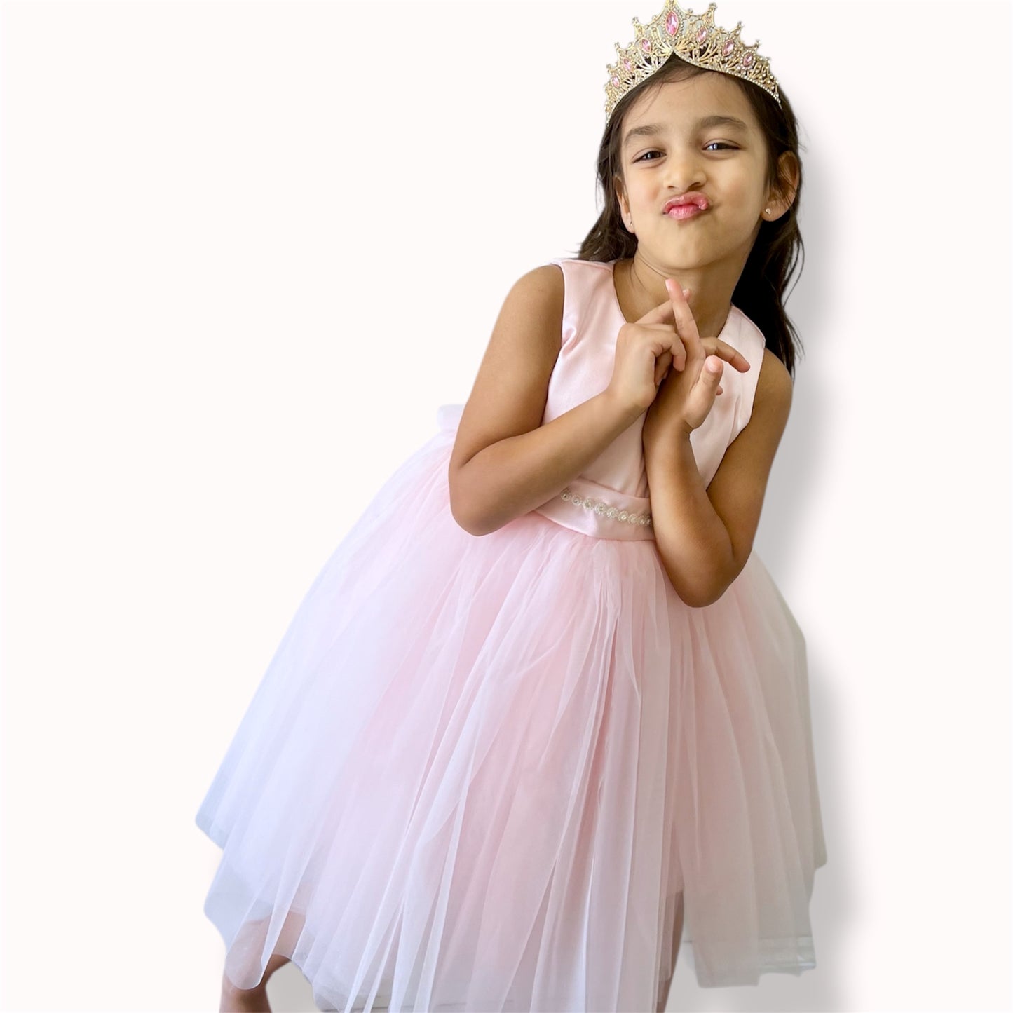 Soft Pink Tulle Party Dress – Perfect for Weddings, Birthdays & Special Occasions