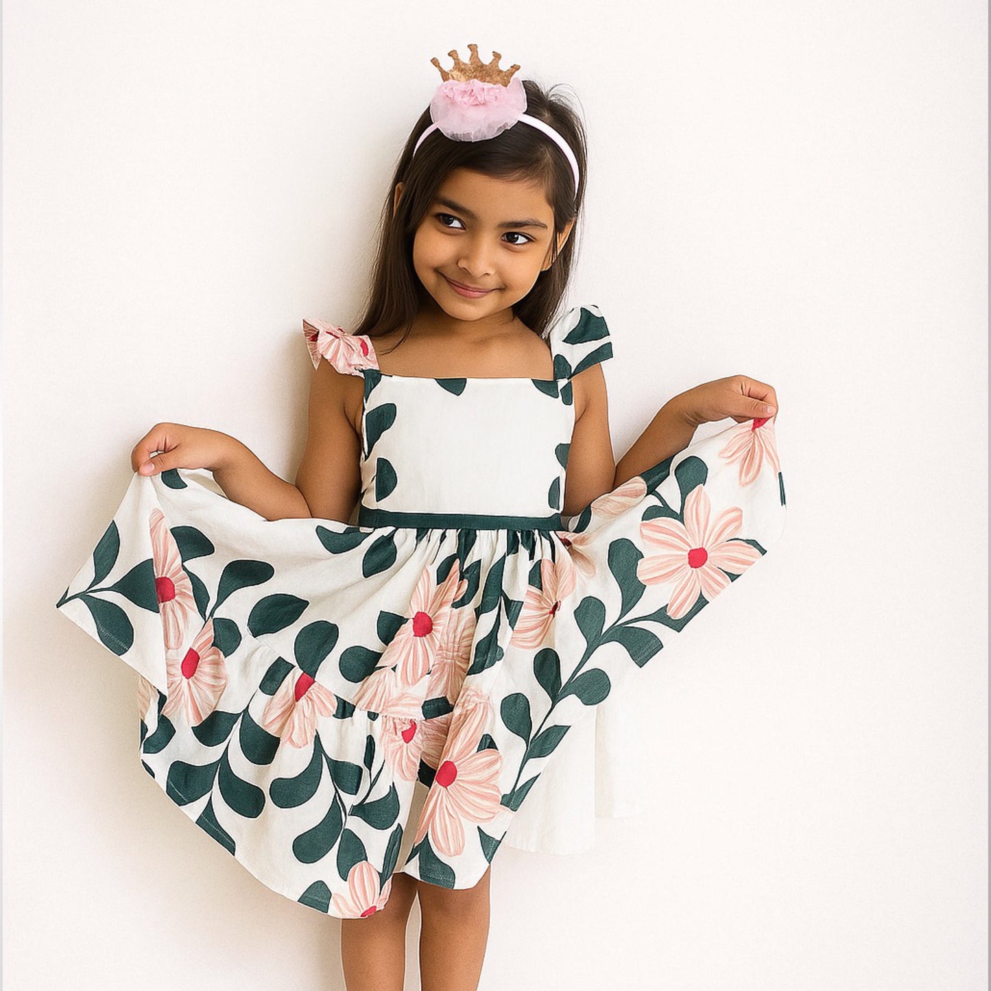 Whimsical Summer Floral Cotton Dress