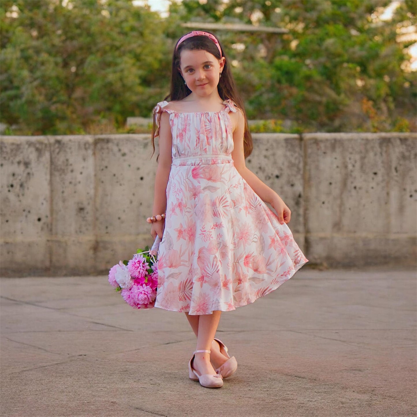 Satin Floral Dress