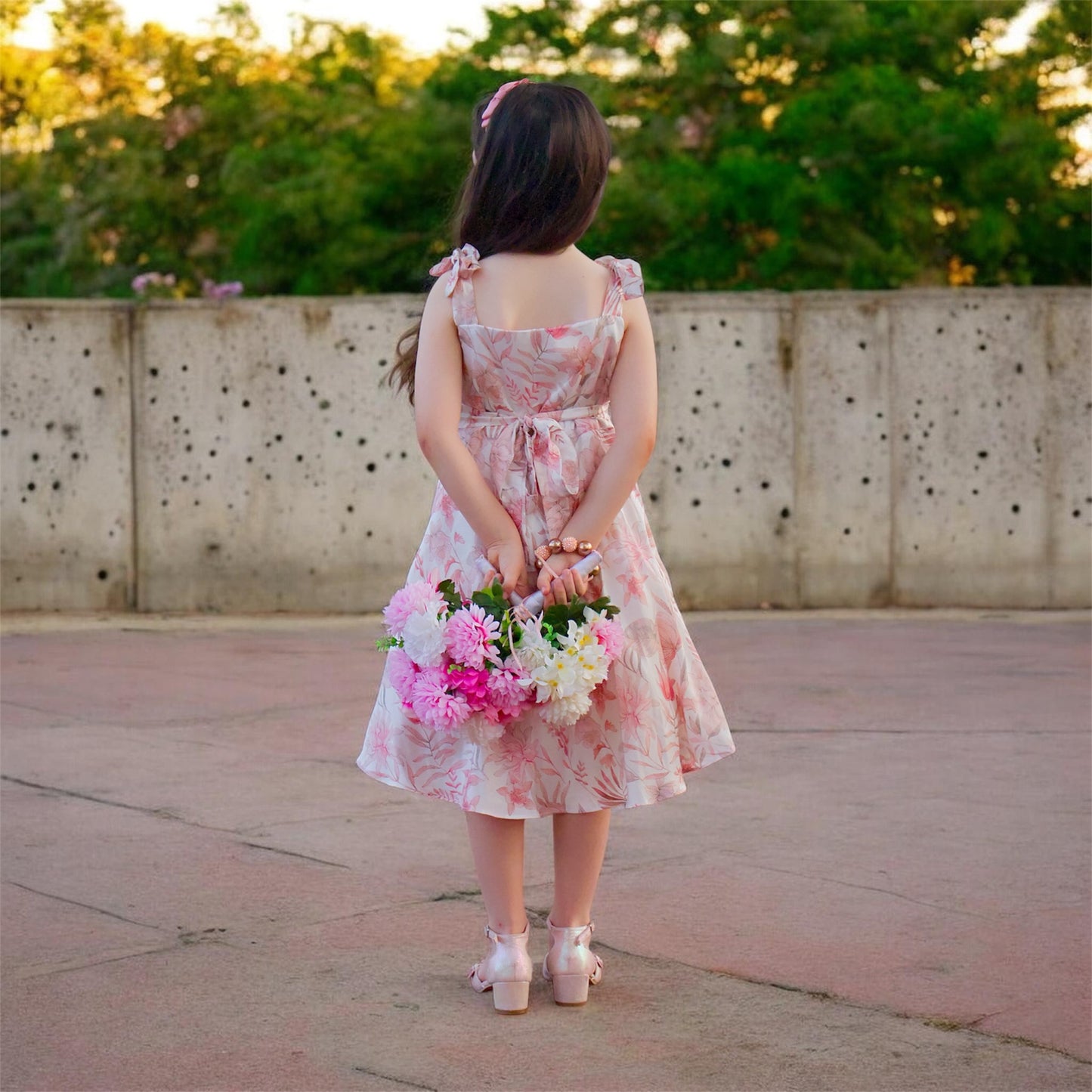 Satin Floral Dress