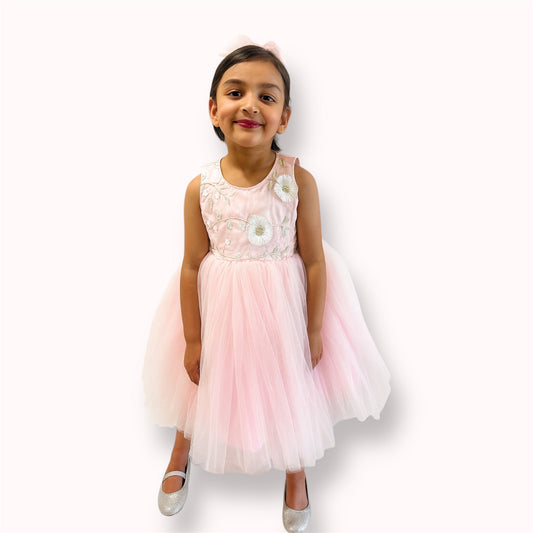 Baby Pink Layered Tulle Party Dress