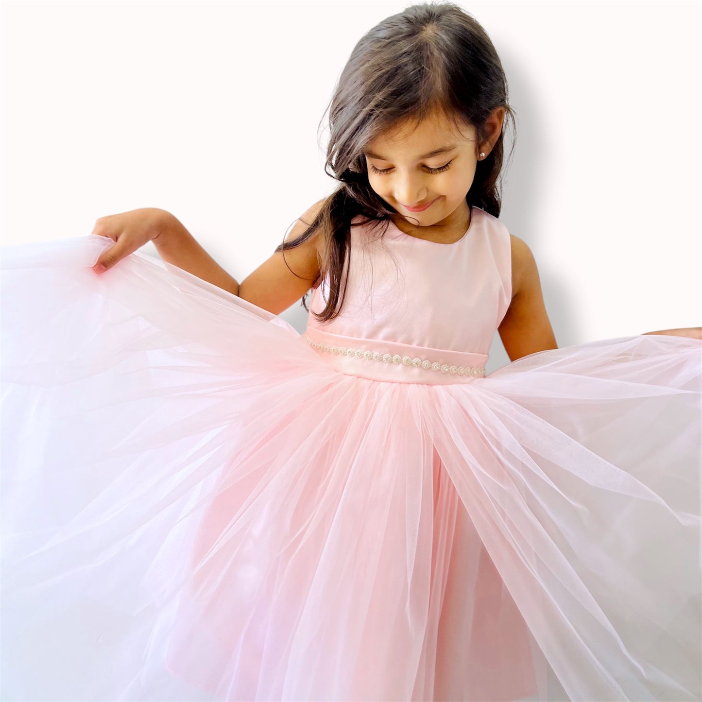 Soft Pink Tulle Party Dress – Perfect for Weddings, Birthdays & Special Occasions