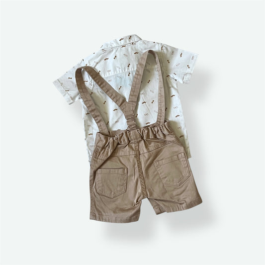 Baby Boy Suspender Shorts Outfit