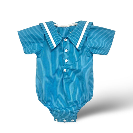 Blue Sailor Romper