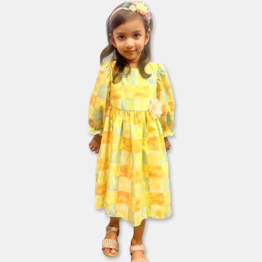 Yellow Long Sleeve Dress