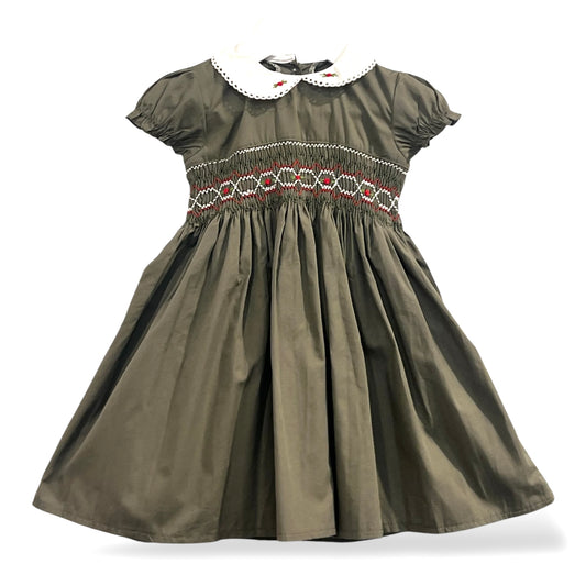 Olive Hand Smock Dress
