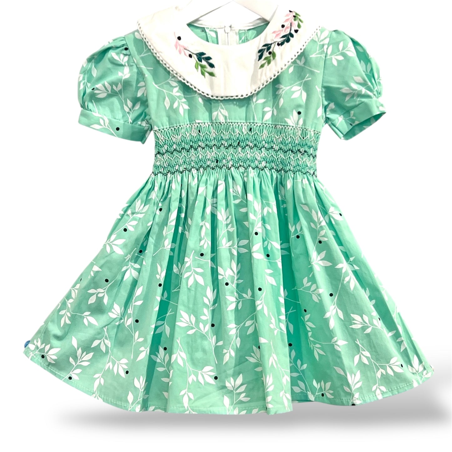 Green Hand Smock Dress