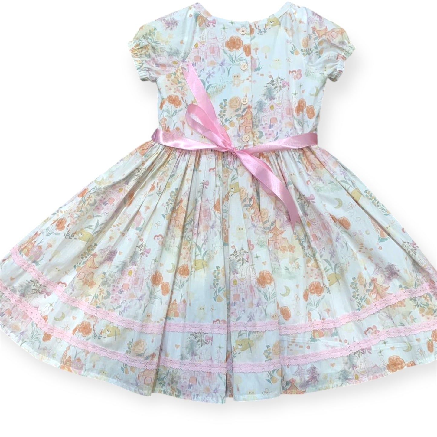 Castle Floral Cotton Dress – Ivory