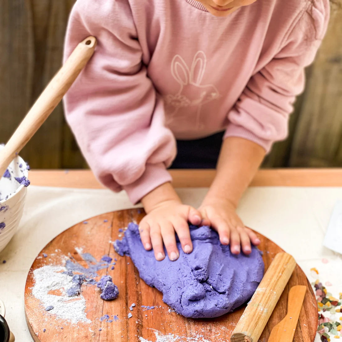 Lavender play dough mix