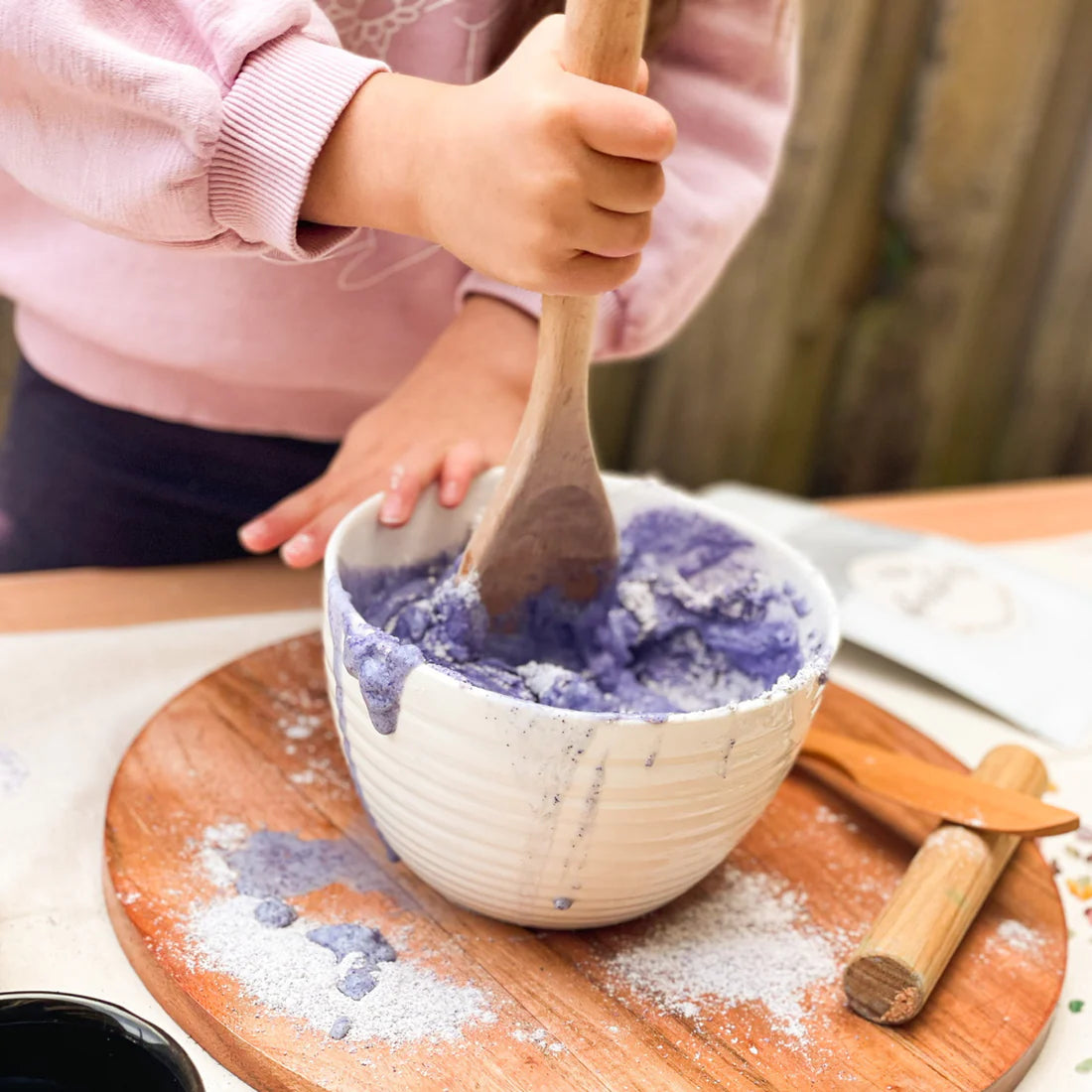 Lavender play dough mix