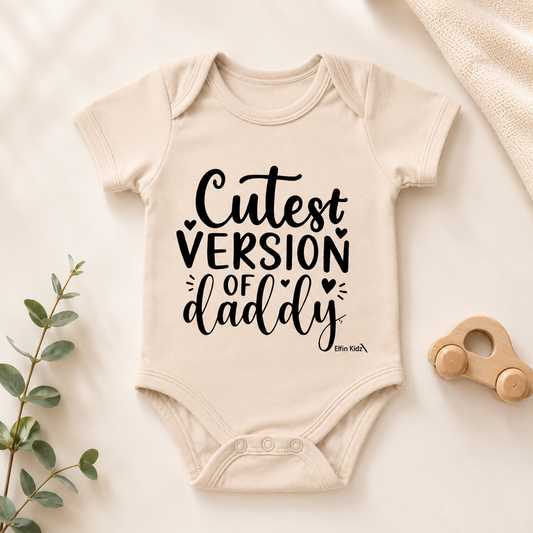 Baby Cream 100% Cotton Jersey Bodysuit – Father’s Day Gift