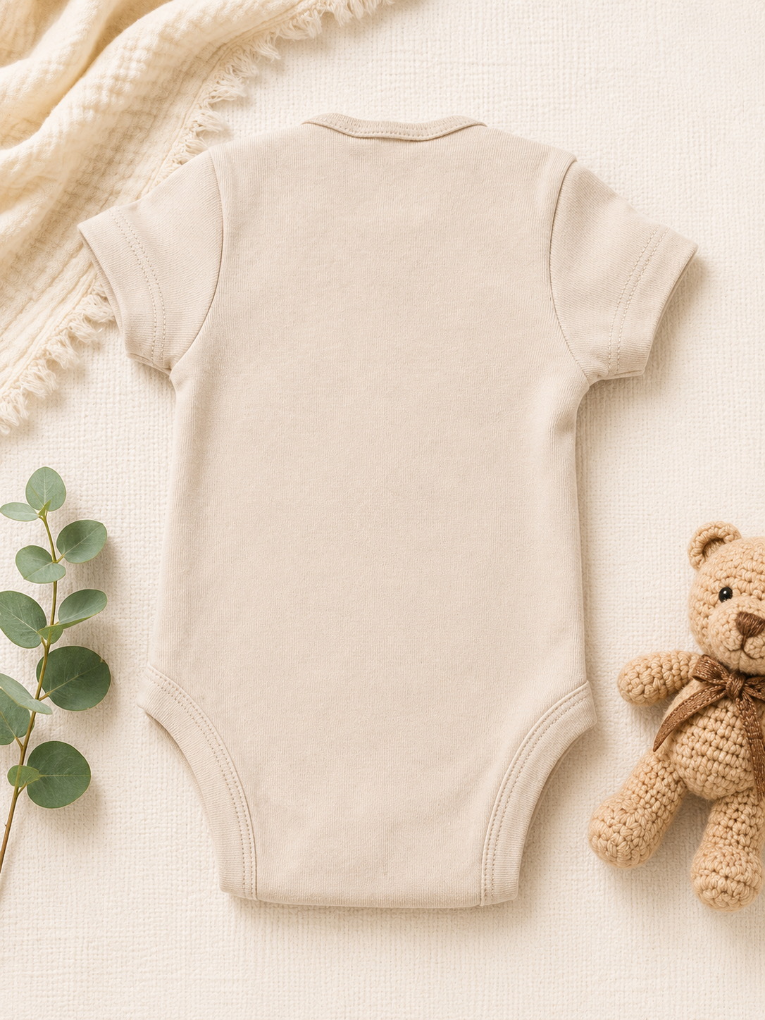 Baby Cream 100% Cotton Jersey Bodysuit – Father’s Day Gift