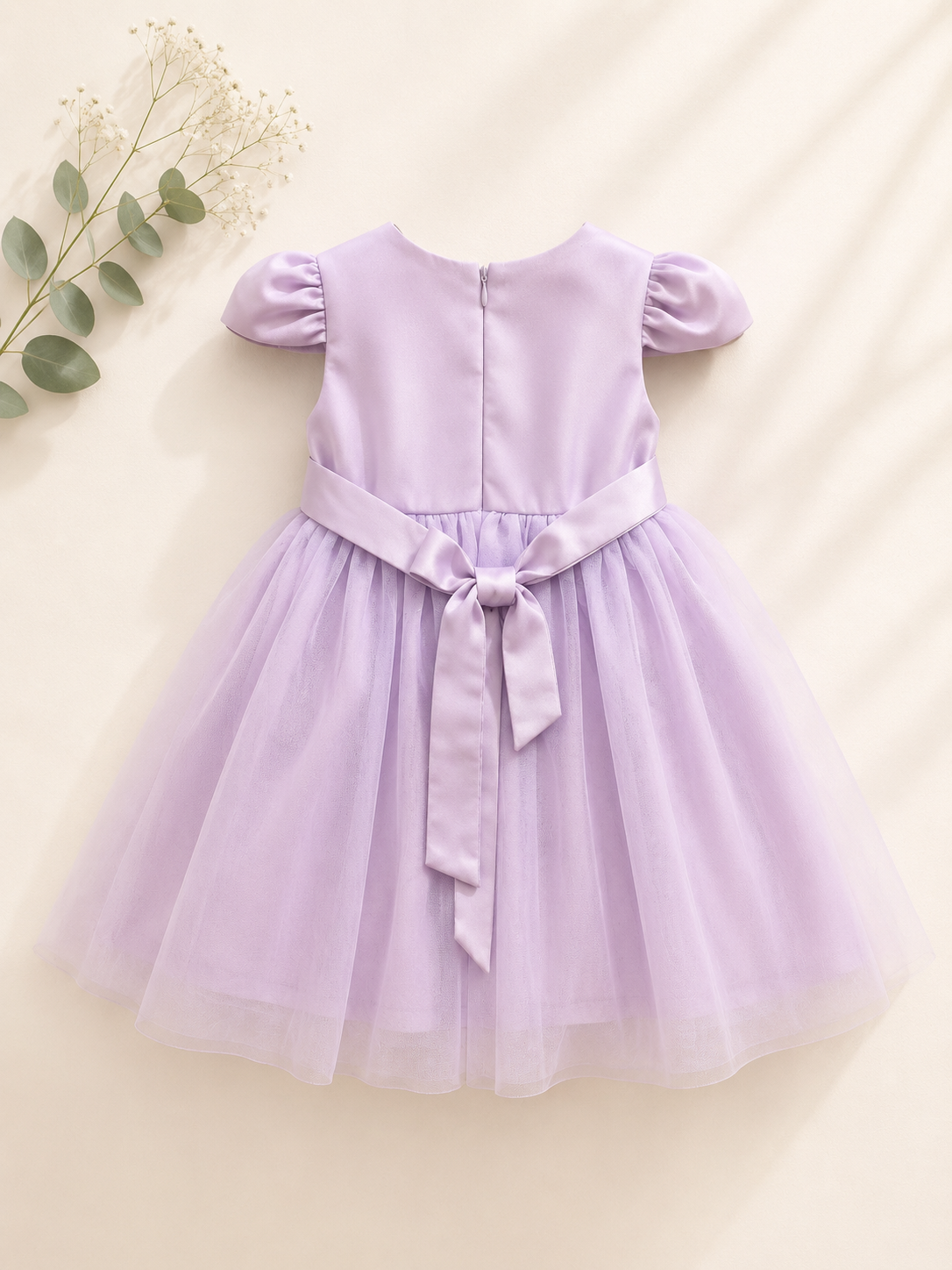 Girls Lavender 3D Floral Tulle Dress | Special Occasion Party Dress